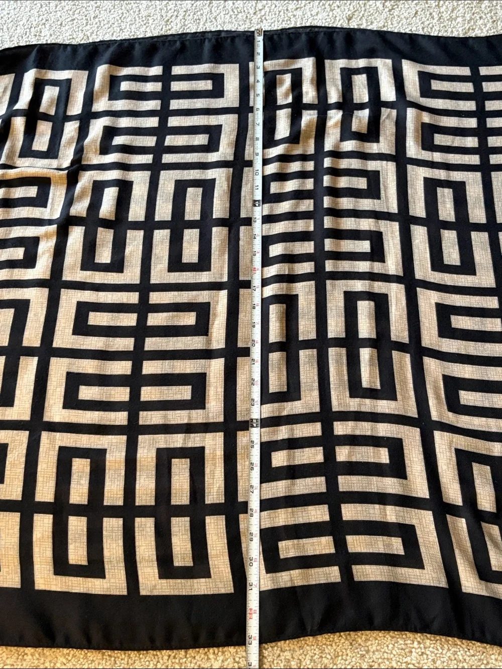 Finizo Asymmetrical Black and Cream Geometric Women’s Scarf or Shawl